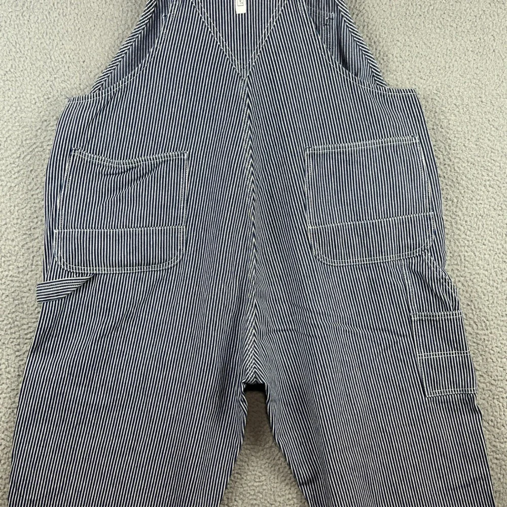 Key Hickory railroad Stripe Overalls Mens 42x28 (M: 42x23) Blue White Aristocrat